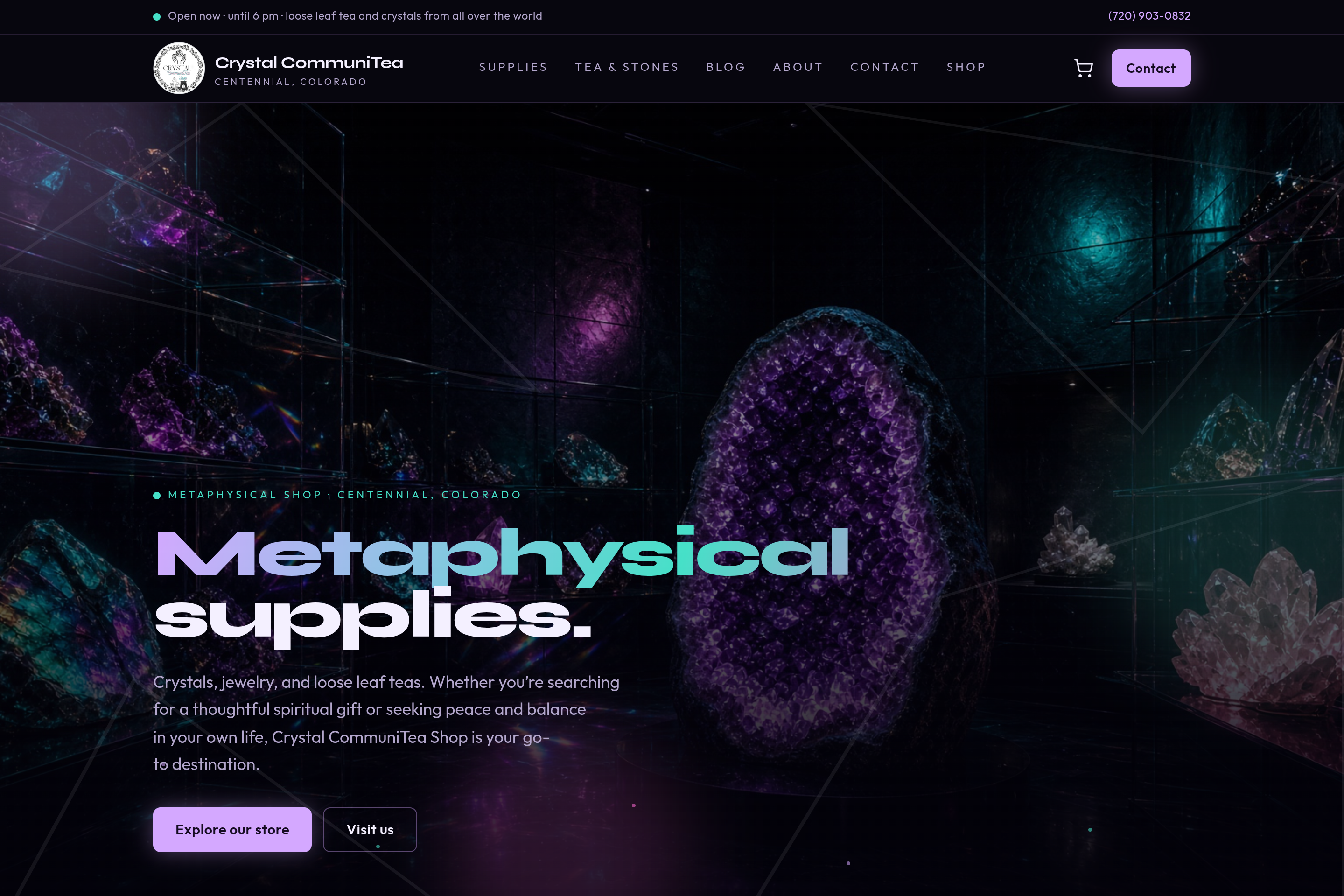 Crystal CommuniTea — Web Design by 5280 Design